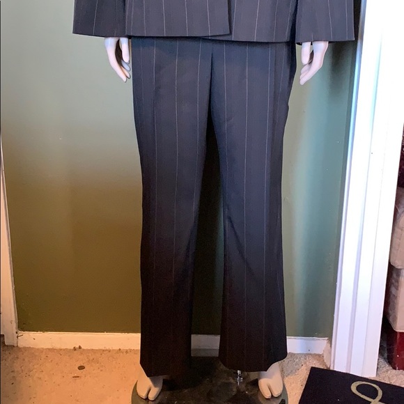 INC 2PC PINSTRIPE SUIT, Size 14P, Black. - Picture 2 of 16